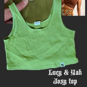 Green Lucy & Yak Josy vest cropped tank